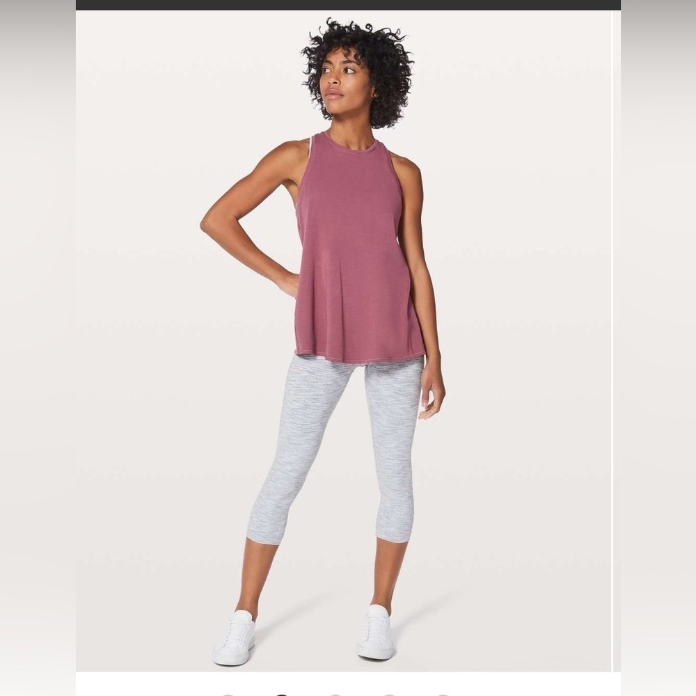 Lululemon Womens  All Tied up Racerback Tank Casual Pink Striped (Chest-38'')